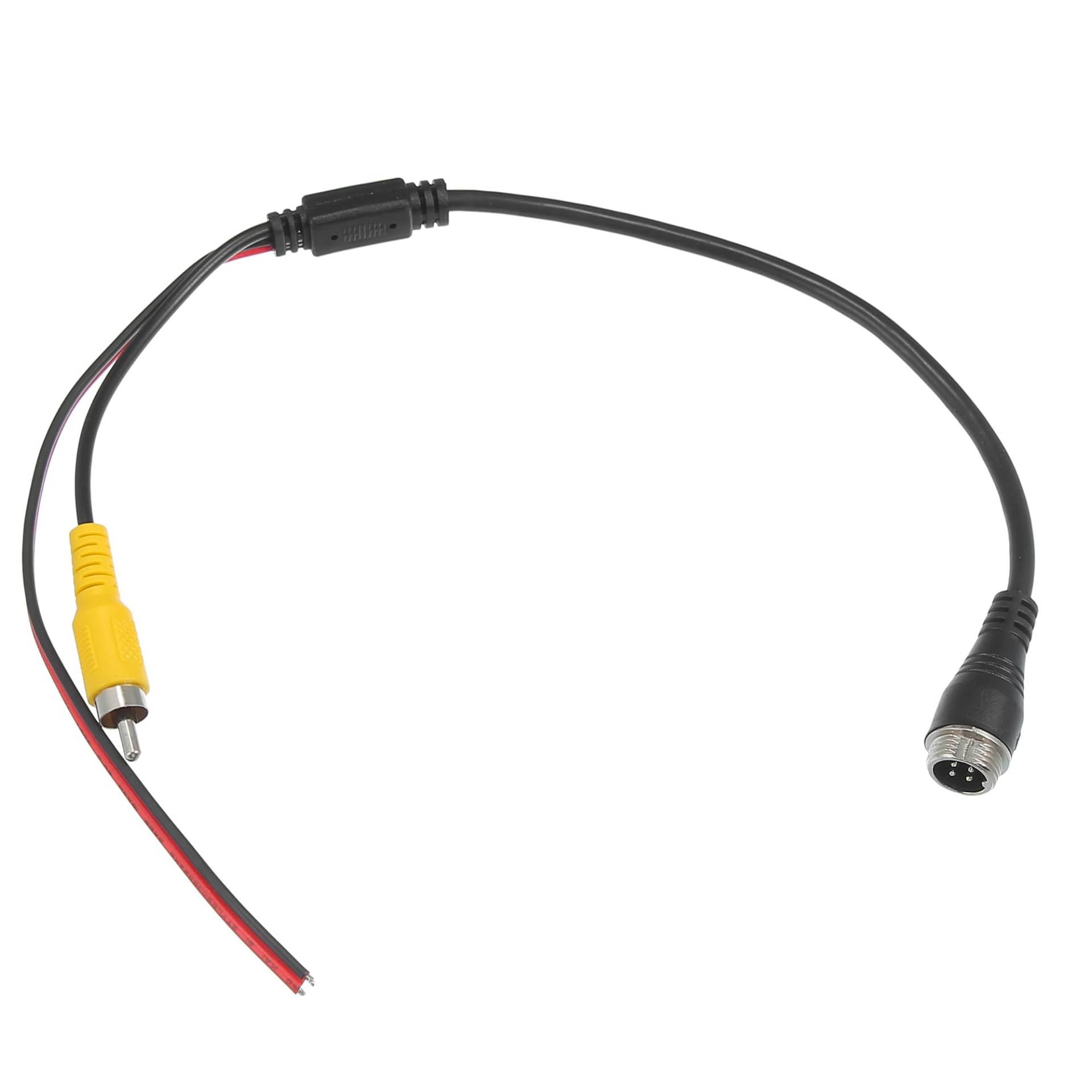 X AUTOHAUX Auto Netzkabel Kabel M12 4 Stifte Stecker auf RCA AV DC Stecker Auto Kamera Adapterkabel mit Triggerdraht von X AUTOHAUX