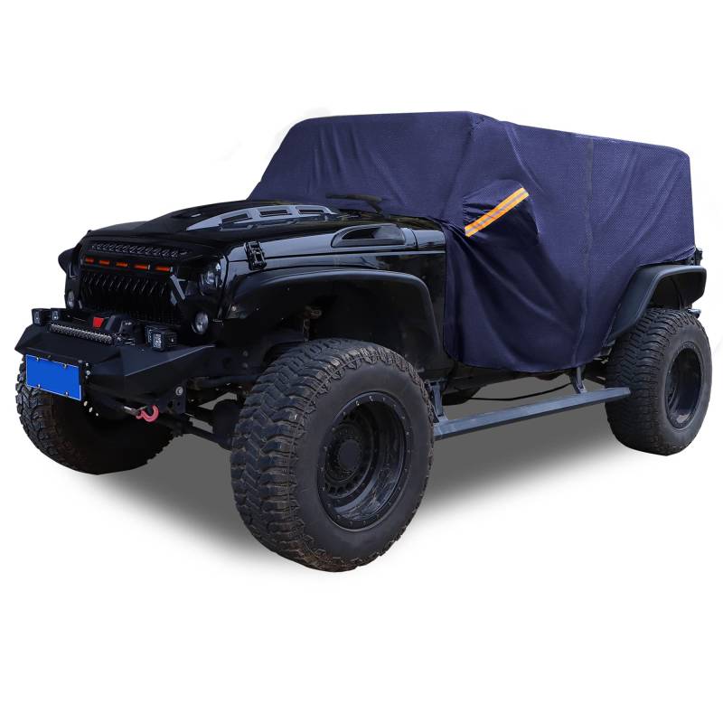 X AUTOHAUX Autoabdeckung SUV Autoplane Outdoor Vollgarage Wasserdicht Auto Abdeckplane für Jeep Wrangler JK Hardtop 2 Türer von X AUTOHAUX