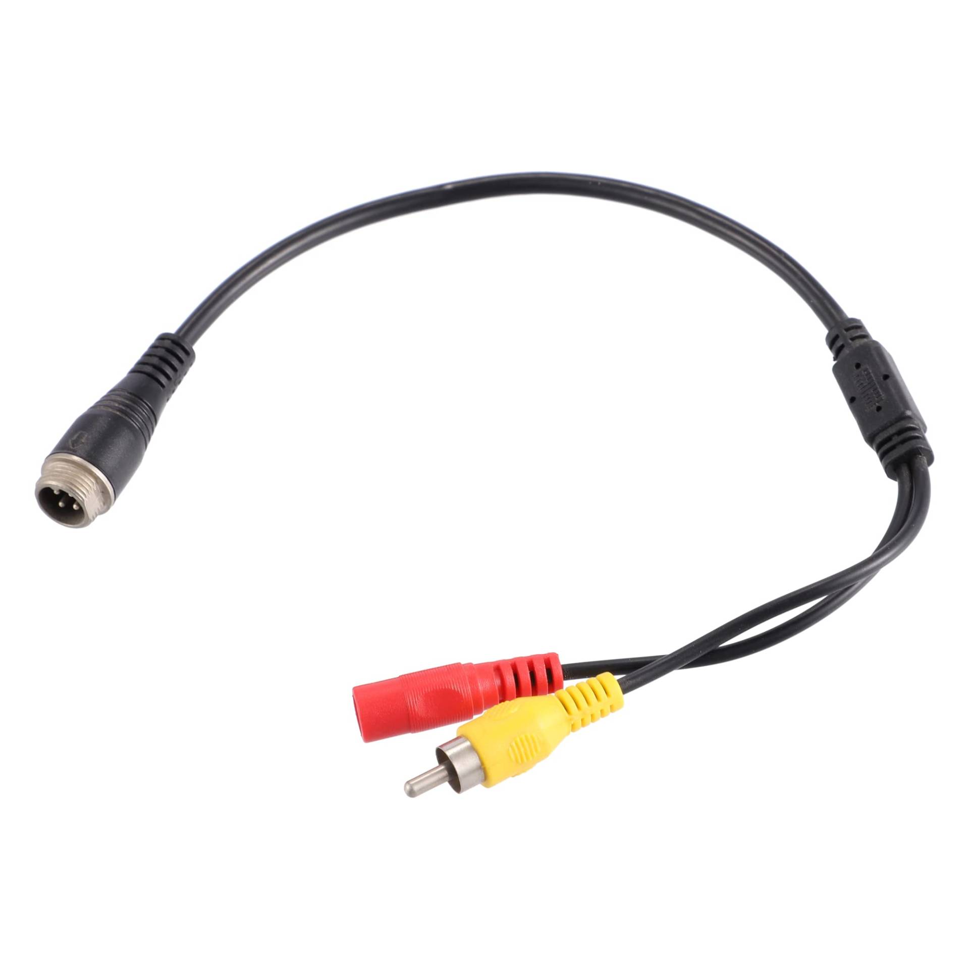 X AUTOHAUX Cinch Audiokabel 36cm 4 Stifte Stecker auf RCA AV Stecker DC Busche für Auto Kamera von X AUTOHAUX