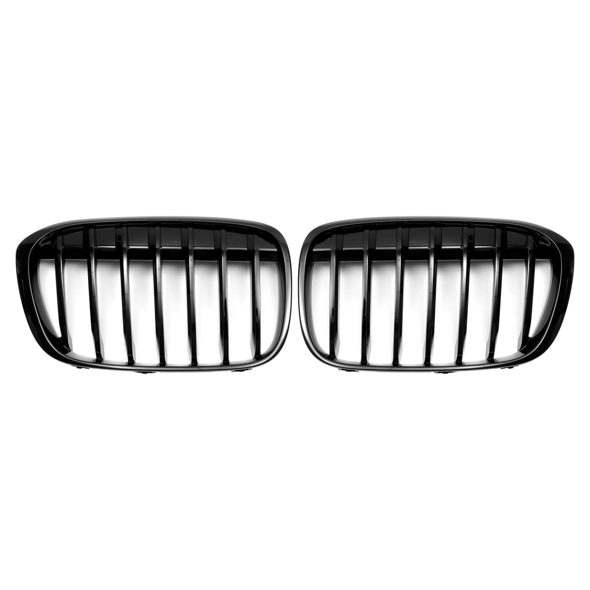 X AUTOHAUX Frontgrill für BMW X1 F48 2016-2022, Frontstoßstangen-Kühlergrill, Nieren-Design, glänzend schwarz, 1 Paar von X AUTOHAUX