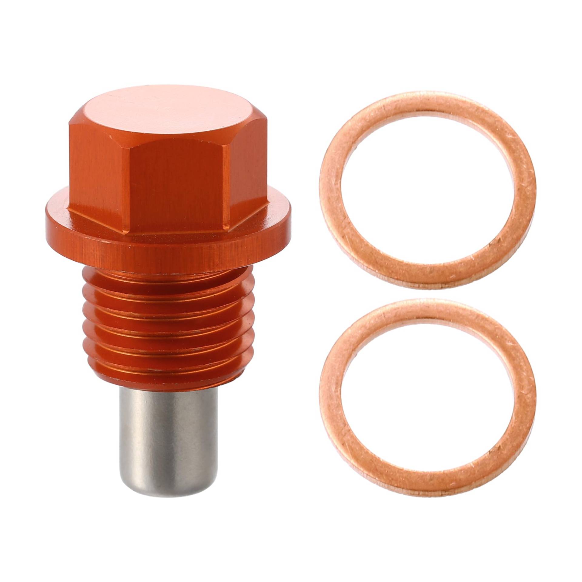 X AUTOHAUX M14 x 1,5 Magnetischer Ölablassstopfen Ablassstopfenadapter aus Aluminiumlegierung mit Dichtungen Orange von X AUTOHAUX