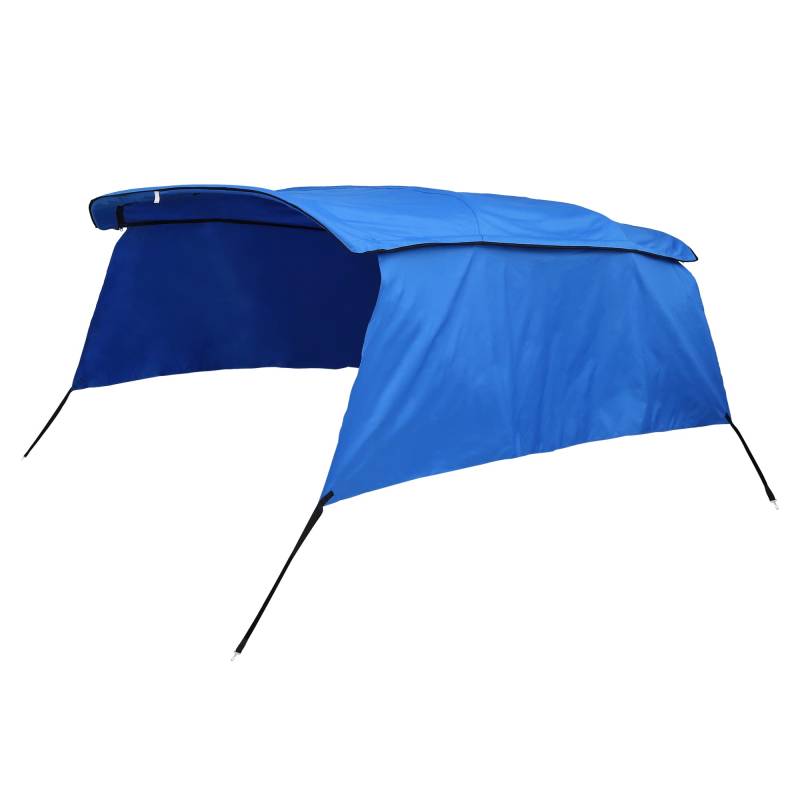 X AUTOHAUX Polyester Bimini Top Canvas Bezug 600D Grau Blau 4 Bogen 8' L x 54" H x 91"-96" B von X AUTOHAUX