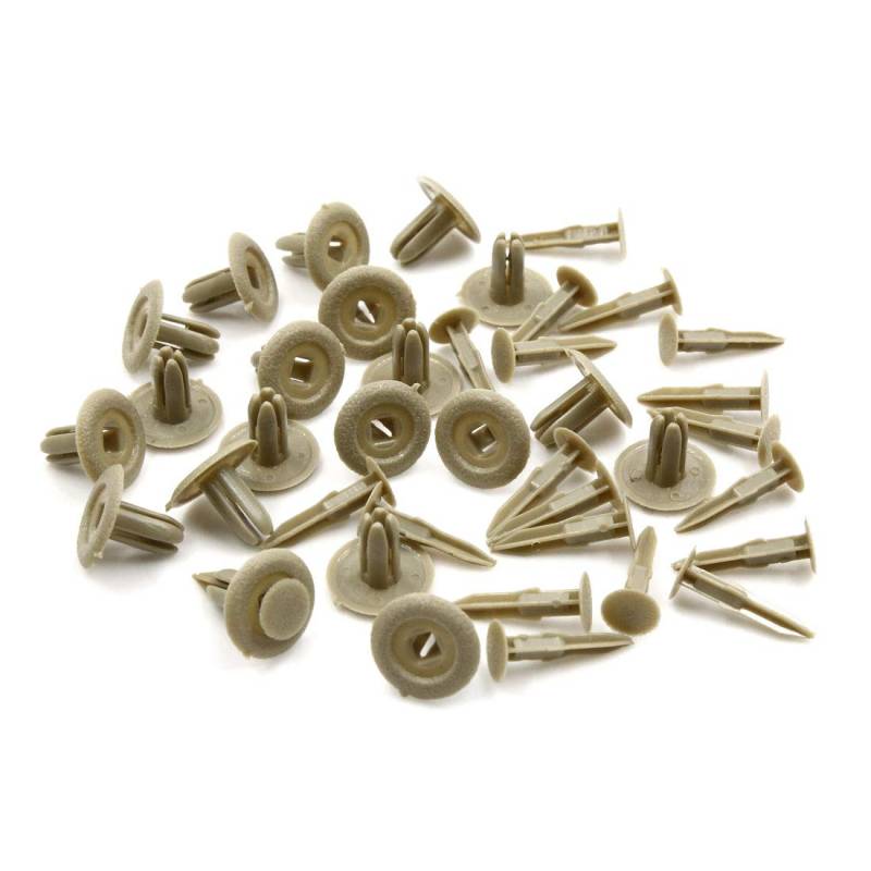 sourcing map 20 STK. Nieten Auto Spritzschutz Kotflügel Druck Kunststoff Klemmen Beige 7mm von X AUTOHAUX