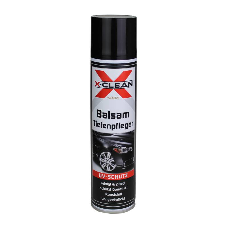 X-CLEAN® Balsam Tiefenpfleger seidenglänzend - reinigt und pflegt Kunststoffteile im Aussenbereich - Autoreifen Pflege - UV Schutz - transparent - effektiv mit Langzeitwirkung - Spraydose von X-CLEAN