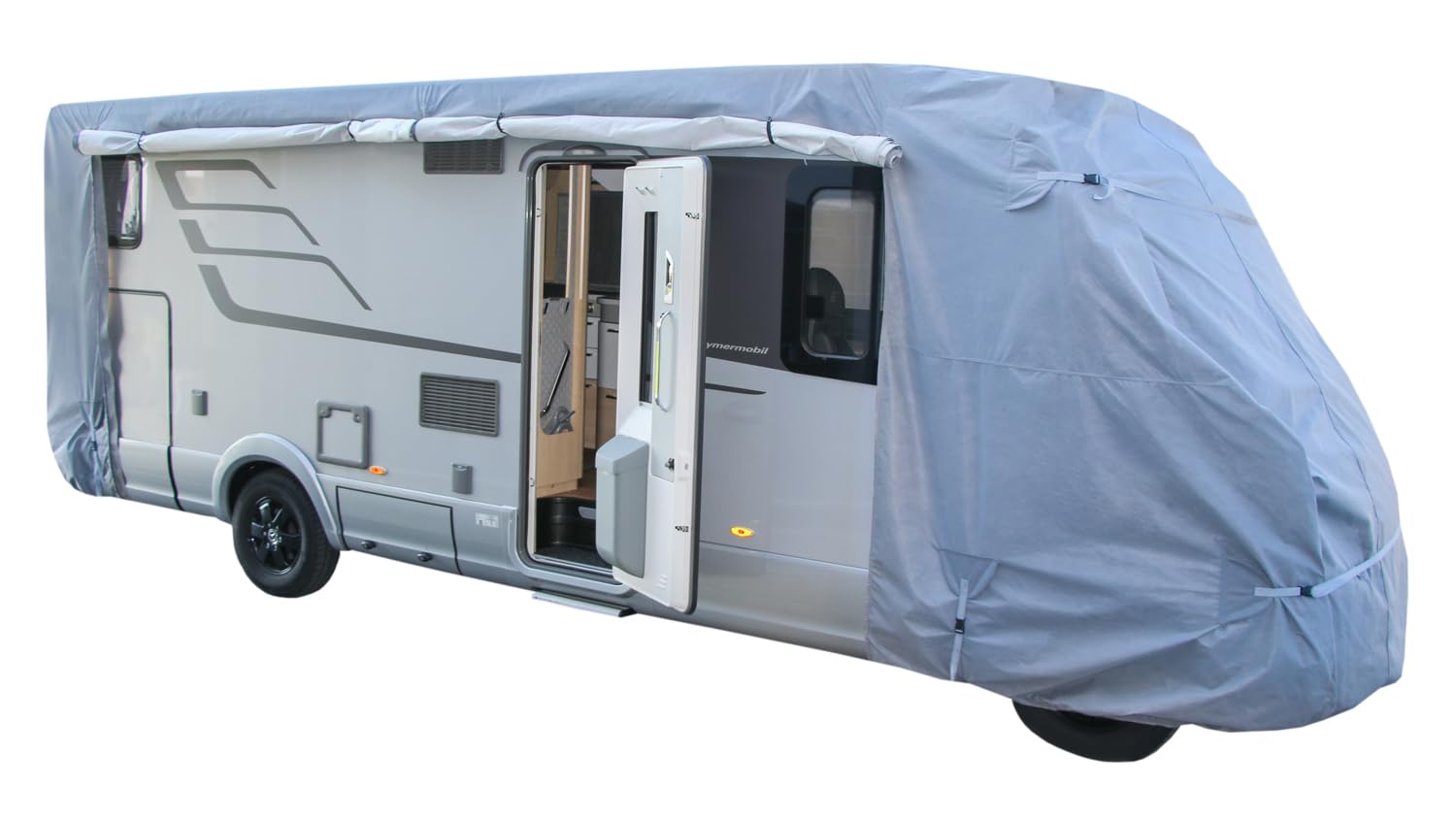 Premium Camper Integra Abdeckung Atmungsaktive UV-beständige und wasserdichte Plane in Grau für optimalen Schutz und Lange Lebensdauer 640x240x280 cm von X-Group4th