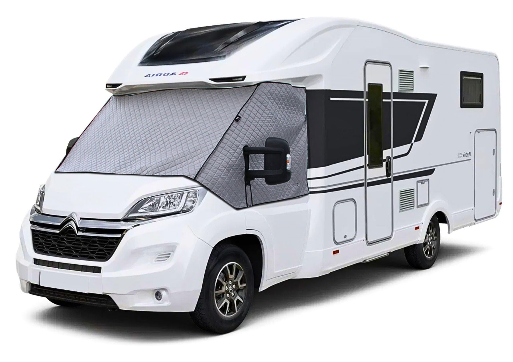 Premium Isoliermatte Ducato Transit Grau - Premium Thermomatte für Frontscheibe UV-beständig und Kälteisolierend Ideal für Wohnmobile Kälteisolierende von X-Group4th