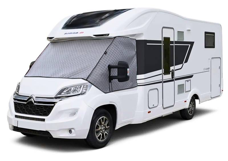 Premium Thermo-Isoliermatte für Ducato | Transit Grau - UV- und Kältebeständige Frontscheibenabdeckung, Wetterfeste Isolierabdeckung für Wohnmobil von X-Group4th