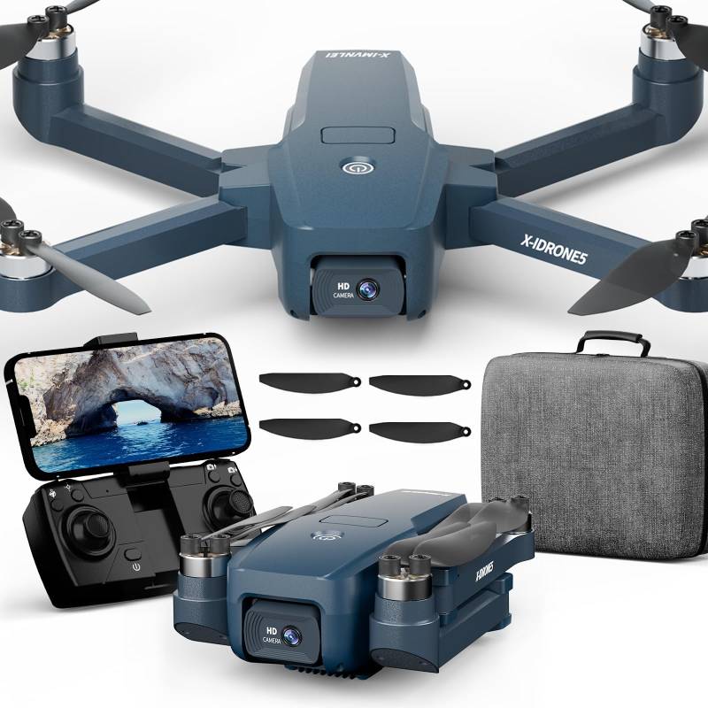 X-IMVNLEI X5 GPS Drohne mit Kamera 4K für Anfänger Erwachsener, 5G WiFi Übertragung Faltbar FPV RC Quadcopter Drone Höhe Halten Follow Me 38 Min, Brushless Motor, Windbeständig 4 Level, Auto Return von X-IMVNLEI