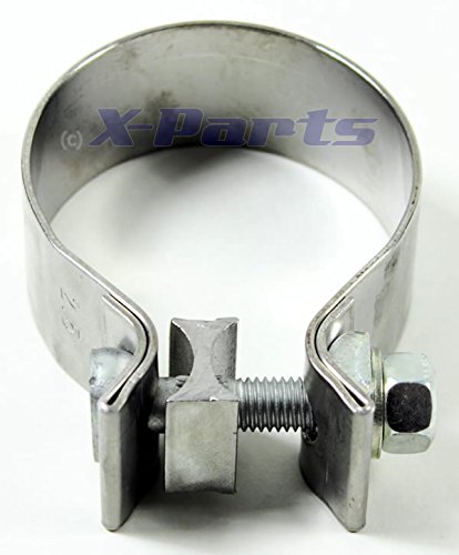 X-Parts Edelstahl Auspuffschelle 63,5mm - 68mm, Schellenbreite 32mm, Silber von X-Parts