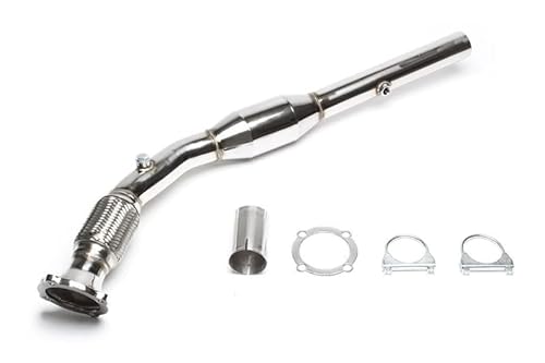 Edelstahl Downpipe mit 200 Zeller Katalysator und Lambdasonden Anschluß 2,5"/ 63,5mm für 1.8T A3 TT 1M 1U 1J 9C 1C 1Y K03 - Turbo quer 1026174 von X-Parts