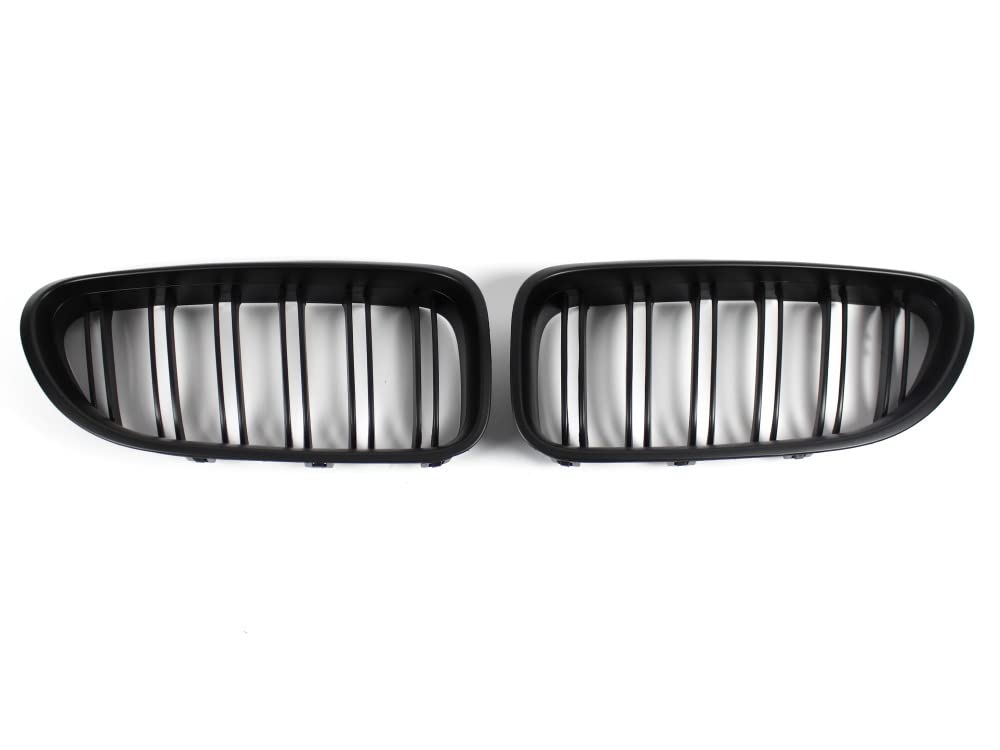 Nieren Kühlergrill SATZ 2x Zubehör Sport Frontgrill Grill Niere Doppelsteg eintragungsfrei schwarz matt ABS-Kunststoff X-Parts für 6er F06 F12 F13 M6 1023227 von X-Parts