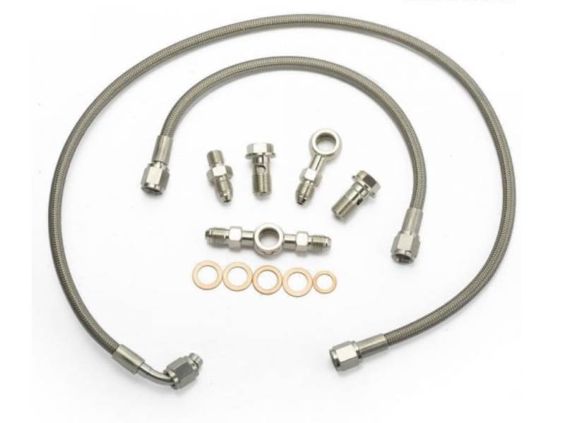 Öl-Zulauf Turbolader Leitung Set für Stahlflex Öl Dash4 AN4 Turbo AN4 Hohlschrauben Ölrestriktor für WRX STi i AVCS EVO GTR Garrett GT25 TDO4 TDO5 TD06 10100065 von X-Parts