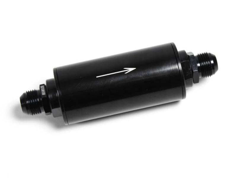 Universal Kraftstofffilter Benzinfilter Schwarz Motorsport AUSWASCHBAR Länge: 18cm Durchmesser: 5cm AN6 - DASH6 oder AN10 - DASH 10 1012020 1012010 (Anschlussnippel AN6) von X-Parts