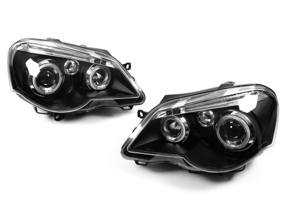 X-Parts 1030105 Angel Eyes Scheinwerfer für Polo 9N 9N3 in schwarz 05-09 von X-Parts