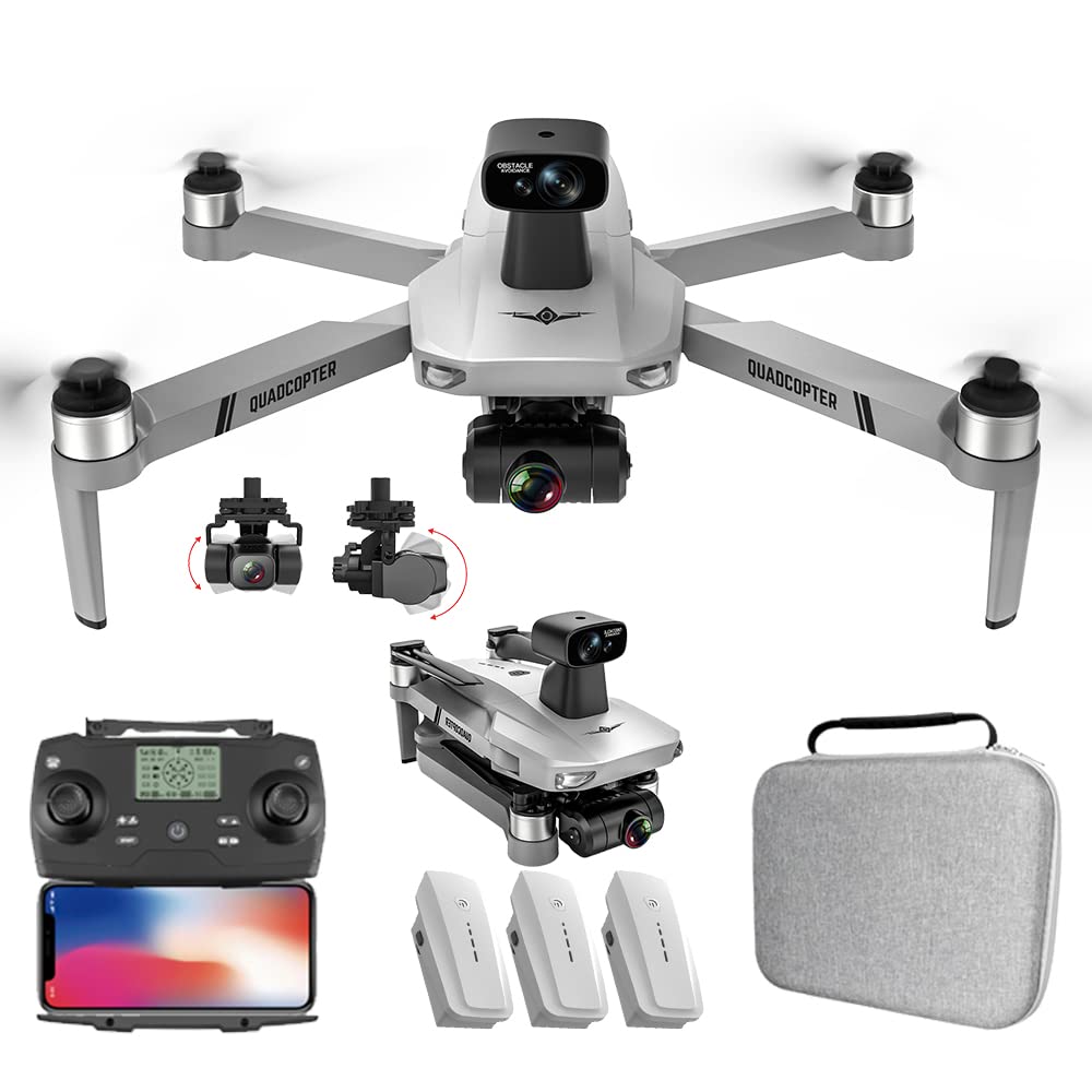 X-Verse KF102 MAX Drohne mit Kameras 4K HD, 2 Achsen Gimbal, 360° Hindernisvermeidung, 5G Faltbarer Quadcopter mit Bürstenlosem Motor für Erwachsene, 3 Batterien von X-Verse