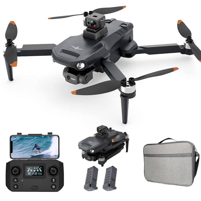 X-Verse KF106 MAX Drohne mit Kameras 4K HD, 3 Achsen Gimbal+EIS, 360d° Laser Hindernis Vermeidung, Professionelle GPS Faltbarer Quadcopter mit Bürstenlosem Motor, 22 Minuten Flugzeit, 2 Batterien von X-Verse