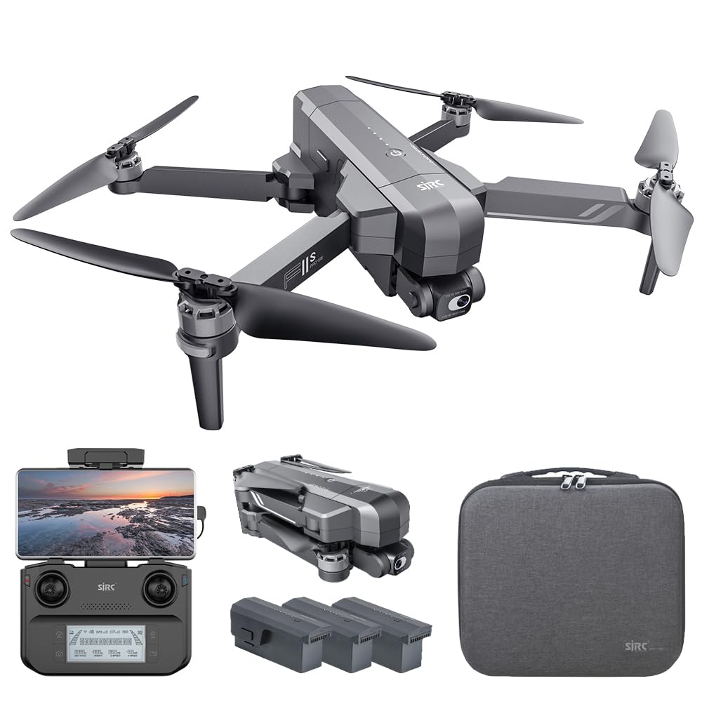 X-Verse SJRC F11S 4K PRO+ Drohne mit Kameras 4K HD EIS, 6KM Kontrollabstand, 2 Achsen Gimbal, Professionelle Faltbarer Quadcopter mit Bürstenlosem Motor für Erwachsene, 3 Batterien von X-Verse