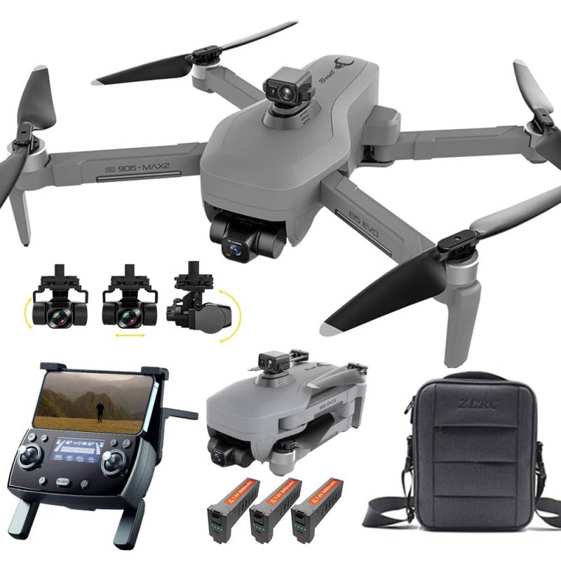 X-Verse ZLL SG906 MAX2 Drohne mit Kamera 4K HD, 4km RC, 3 Achsen Gimbal+EIS, Hindernisvermeidung in 4 Richtungen, GPS RC Quadrocopter mit Bürstenlosem Motor, 3 Batterien von X-Verse