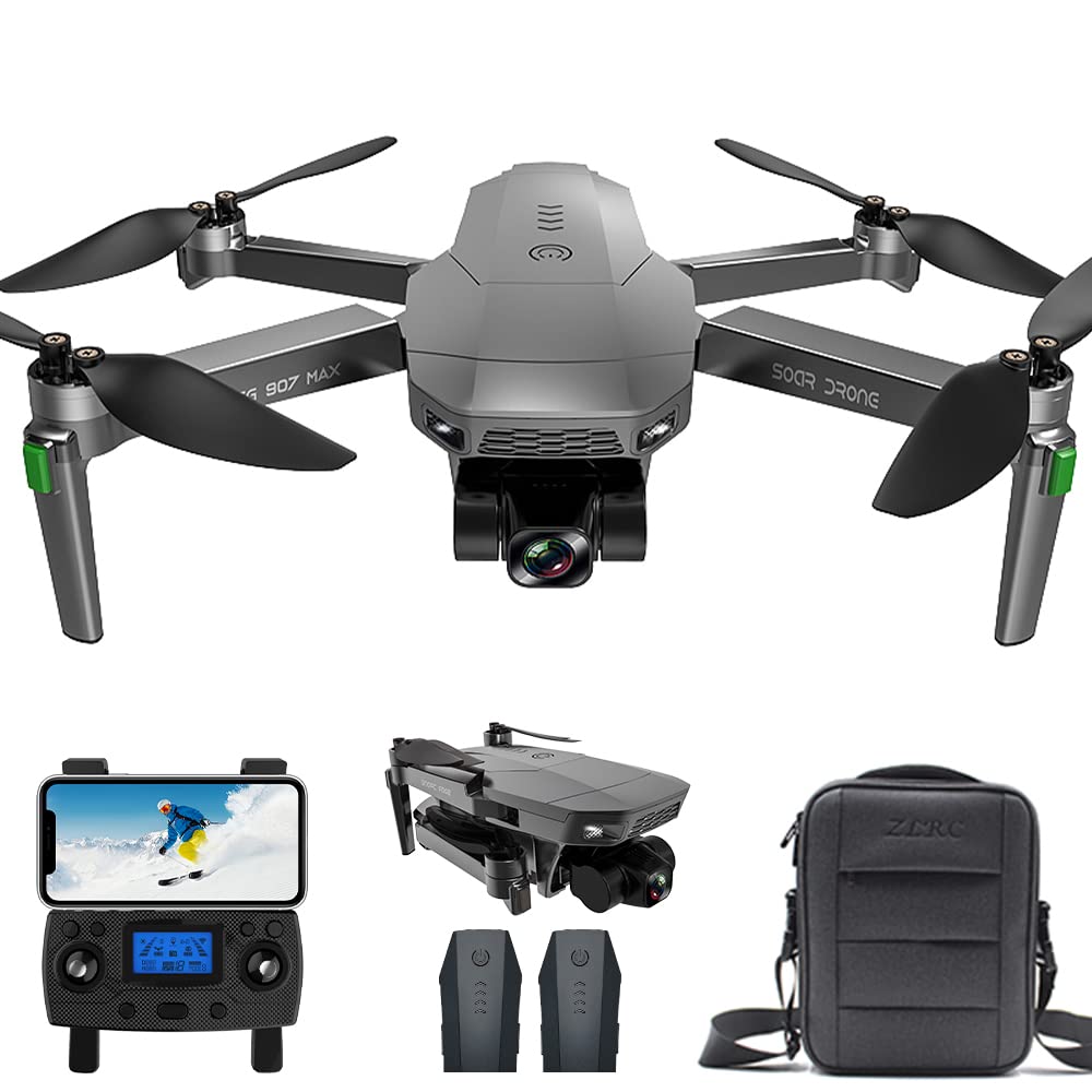 X-Verse ZLL SG907 MAX 4K Ferngesteuerte Drohne mit Kamera, 3-Achsen Gimbal, GPS 5G WiFi Return Home Follow Me, RC Quadrocopter mit Bürstenlos Motor für Anfänger (2 Batterien) von X-Verse