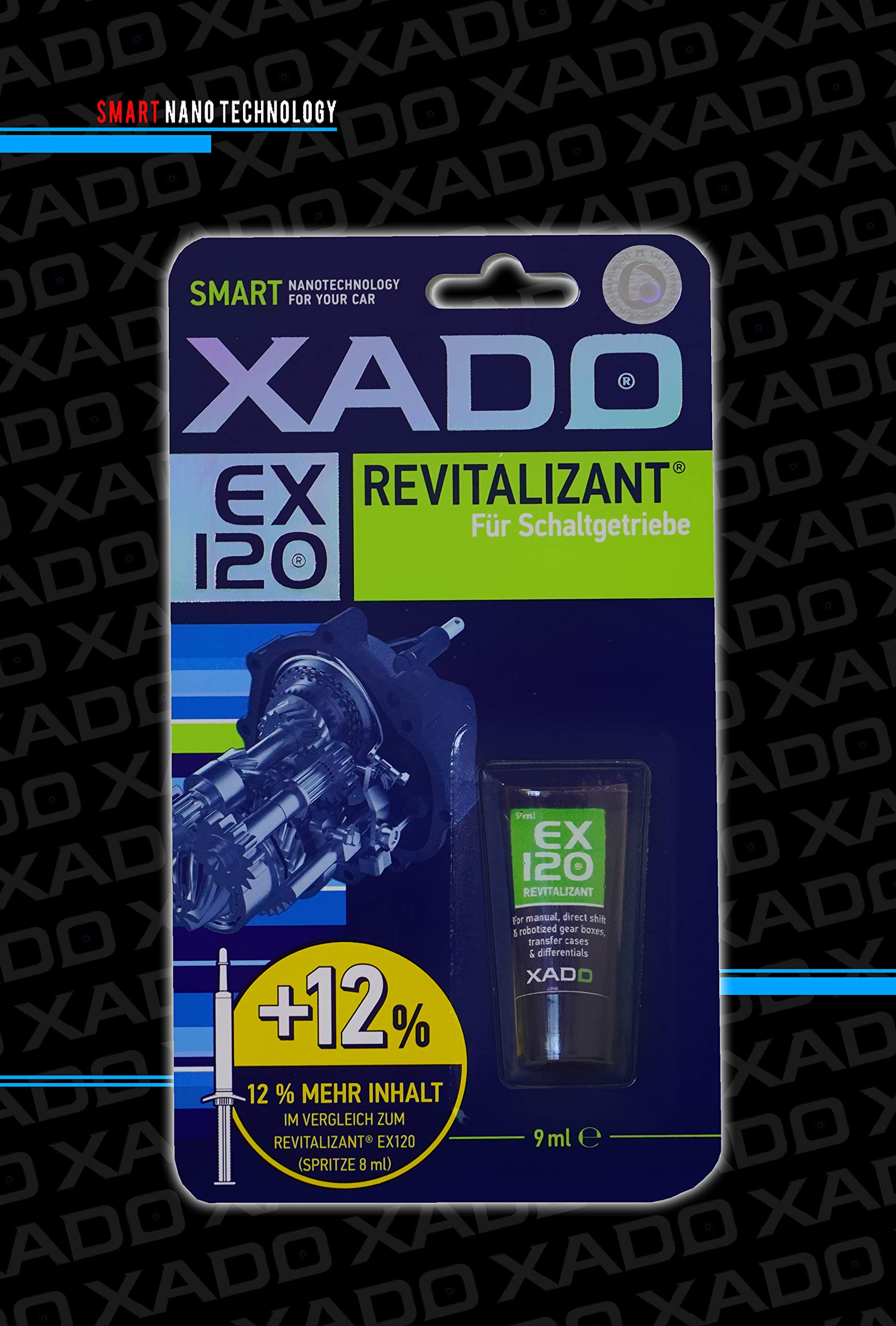 XADO Additiv EX120 für Schaltgetriebe - 9ml Getriebeöl Additiv für Reparatur, Verschleißschutz, Geräuschreduzierung, Kraftstoffeinsparung, Differential und Schalt Getriebe – Optimiert Getriebeöl von XADO