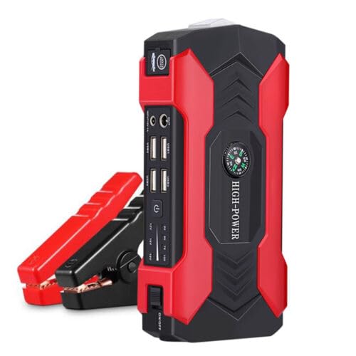 Auto KFZ Starthilfe Jump Starter 99800mAh 600A Ladegerät Booster Powerbank 12V (with digital Display red) von XAEIOW