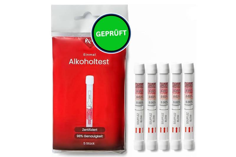 XANTUS 15x Alkoholtester: Zertifiziert für DE & EU, intuitiv & kompakt. 98% genauer Promillewert, Einmaltest mit Sofort-Ergebnis von Xantus