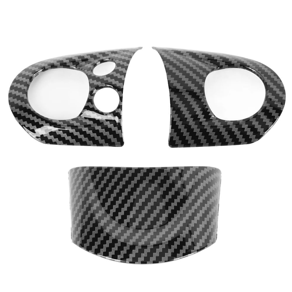 Für Cooper R54 R55 R56 R60, 3 Teile/Satz Auto Lenkrad Ring Trim Carbon Faser Aufkleber Auto Innen Trim Zubehör Innen Dekorative Verkleidung von XARNUH