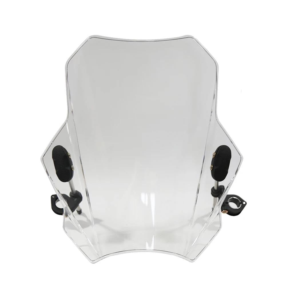 XARNUH Windschild Motorrad Für CB300F Für CB400F Für CB500F Windschutzscheibe Motorrad Windabweiser Clamp-On Variable Windschutzscheibe Spoiler Verkleidung Deflektor(Transparent) von XARNUH