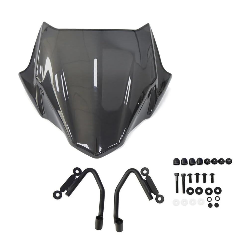 XARNUH Windschild Motorrad Für CB400F Für CB500F 2016-2023 Zubehör Windschutzscheibe Windschutz Windabweiser Visier Verkleidung Deflektor(Dark Gray) von XARNUH