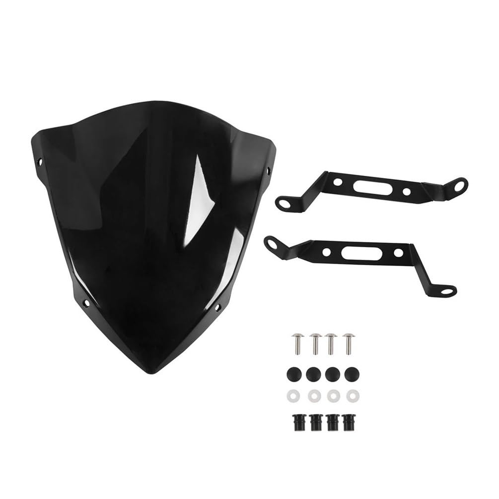 XARNUH Windschild Motorrad Für MT07 2018 2019 2020 Windschutzscheibe Windschutz Motorrad Front Windabweiser Bildschirm Zubehör Verkleidung Deflektor(Black) von XARNUH