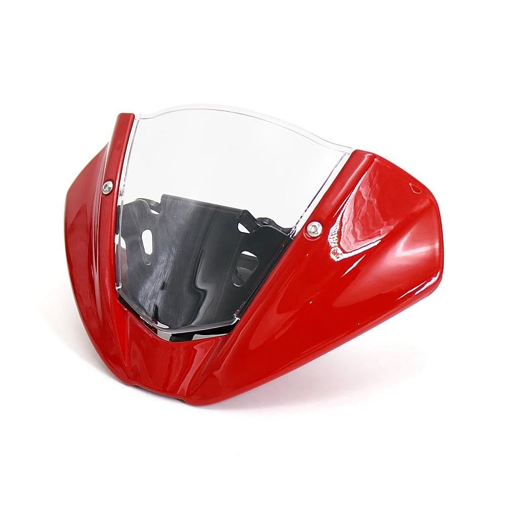 XARNUH Windschild Motorrad Für Monster 950 Für Monster 937 2021 2022 Motorrad Windschutzscheibe Windschutz Deflektor Schutz Abdeckung Zubehör Verkleidung Deflektor(Red Transparent) von XARNUH