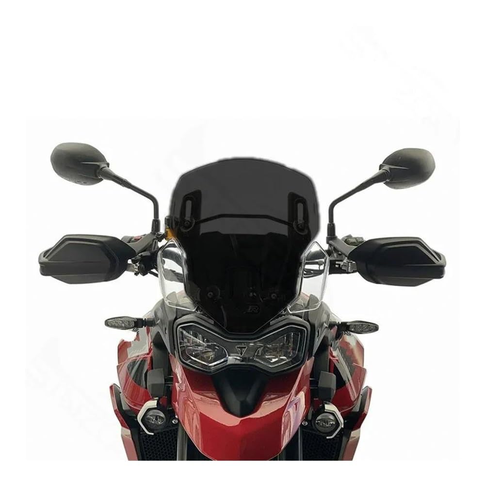 XARNUH Windschild Motorrad Für Tiger 850 900 2020 2021 2022 2023 2024 Motorrad Für Sport Windschutzscheibe Windschutz Windabweiser Verkleidung Deflektor(Black) von XARNUH