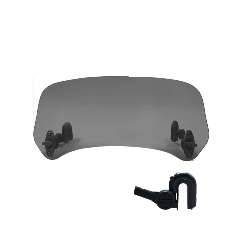 XARNUH Windschild Motorrad Für Valico Für DS900X Motorrad Windschutzscheibe Clamp-On Variable Windschutzscheibe Spoiler Verlängerung Verkleidung Deflektor(HD Big Gray) von XARNUH