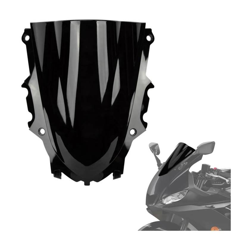 XARNUH Windschild Motorrad Für YZF Für R3 Für R25 2019-2024 Motorrad Windschutzscheibe Windschutzscheibe Motorrad Windschutzscheibe Verkleidung Deflektor(Black) von XARNUH