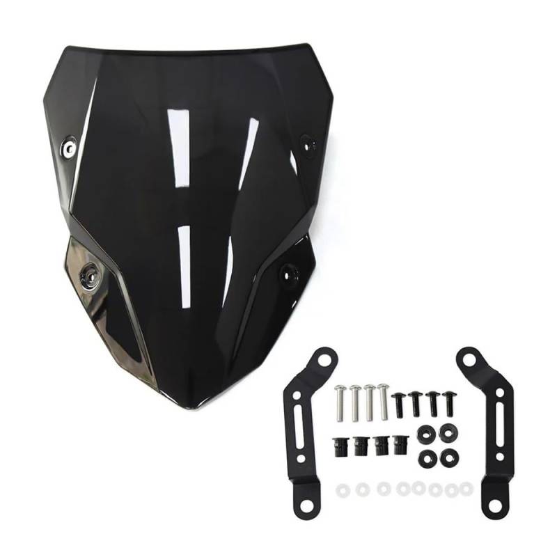 XARNUH Windschild Motorrad Für Z500 Für SE 2024 2025 Motorrad Windschutz Windschutz Windschutzscheibe Spoiler Wind Bildschirm Deflektor Verkleidung Deflektor(Black) von XARNUH