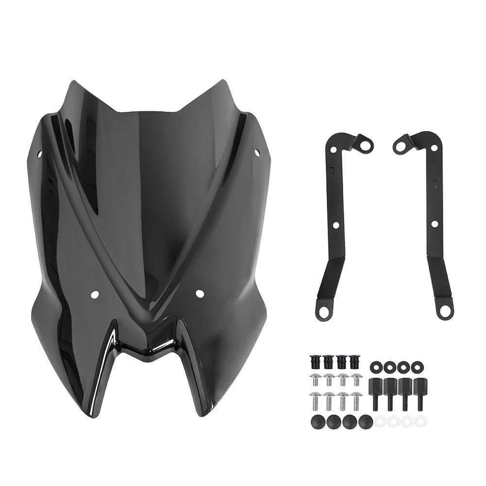 XARNUH Windschild Motorrad Für Z650 2020-2024 Windschutz Windschutz Motorrad Für Sport Wind Bildschirm Visier Deflektor Verkleidung Deflektor(Black) von XARNUH