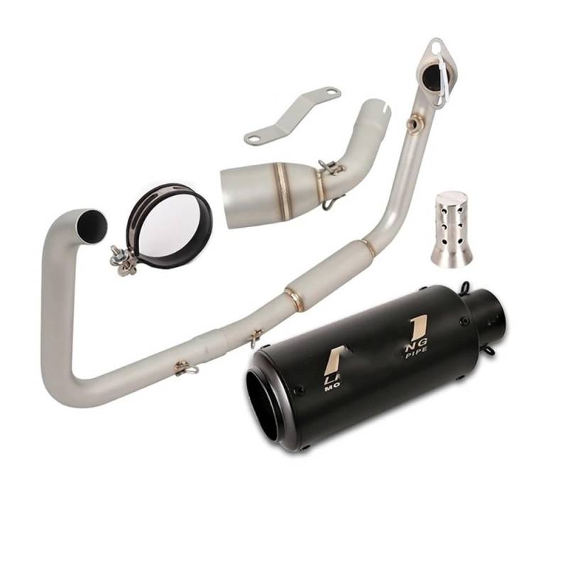 Moto Auspuffrohr Für TNT 125 2017-2023 Auspuff Motorrad Header Mid Link Pipe Slip On 51mm Schalldämpfer DB Killer Motorradzubehör von XAVIERAS