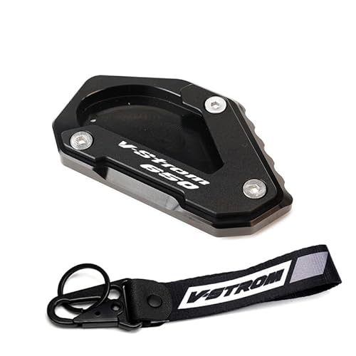 Motorrad Ständer Fuß Für SU&ZUKI V-Strom 650/XT VSTROM 650 DL650 2004-2022 Motorrad Kickstand Fuß Seitenständer Verlängerung Pad Stützplatte & Schlüsselanhänger von XAVIERAS