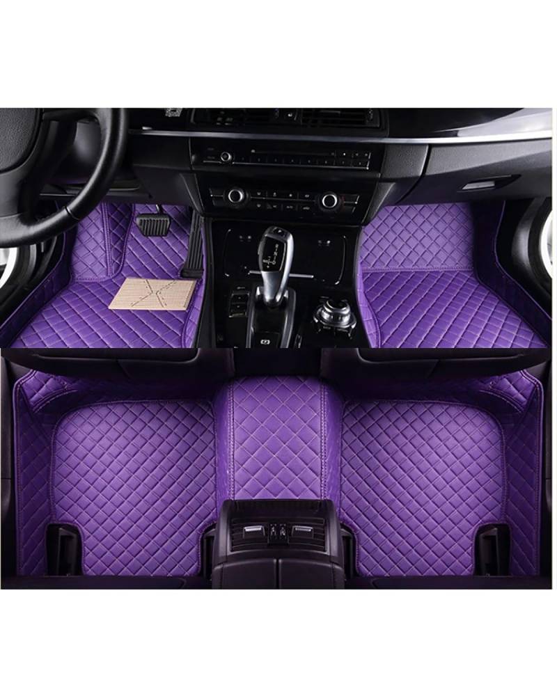 Autofußmatten Für C-Elysee 2008 2009 2010 2011 2012 2013 Auto-Fußmatten Kunstleder Teppich Autozubehör Auto Fussmatte(Purple 5 Seats) von XBDYGS