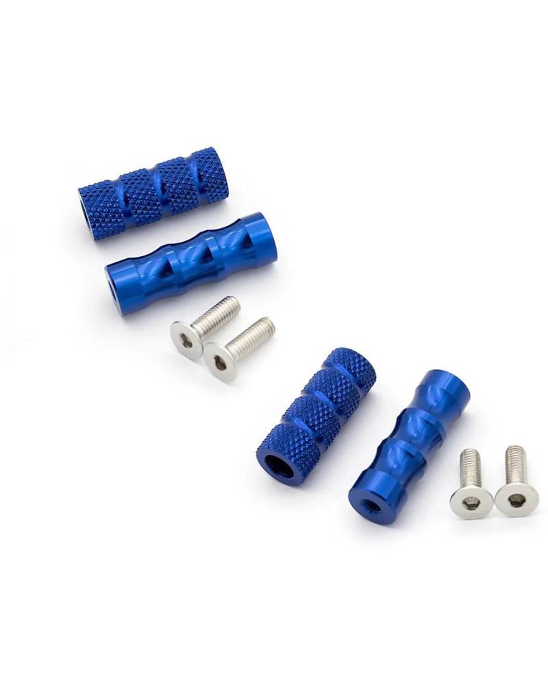 Fußrasten Pedale Auflager 4er-Pack Motorrad-Schaltbremshebel-Fußpedale Für Den Rennsport Hinten 6 Mm Motorradpedal Fußraste(CNC Blue) von XBDYGS