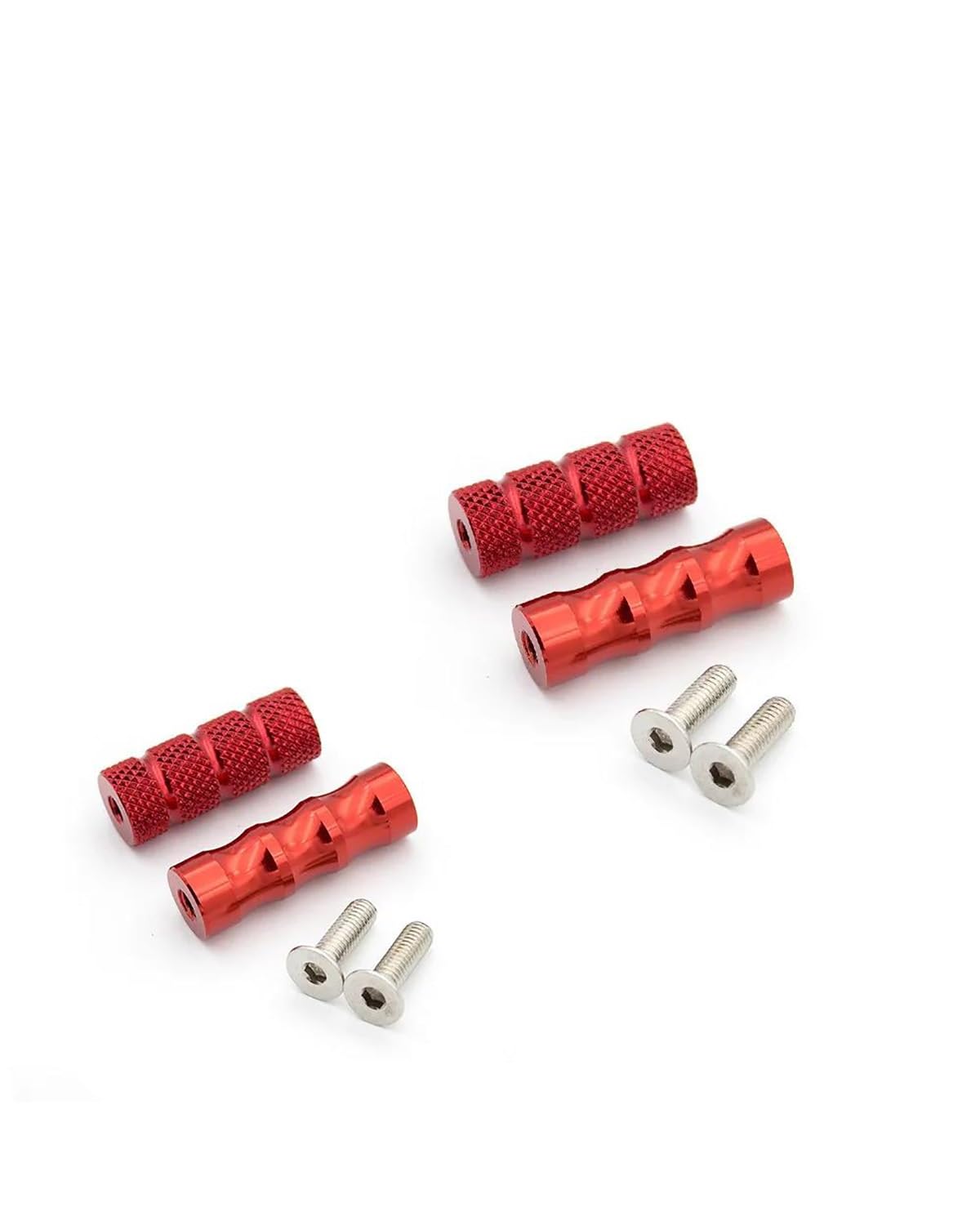 Fußrasten Pedale Auflager 6mm 4er-Pack Motorrad Schaltbremshebel Fußpedal für Racing hinten Motorradpedal Fußraste(CNC red) von XBDYGS