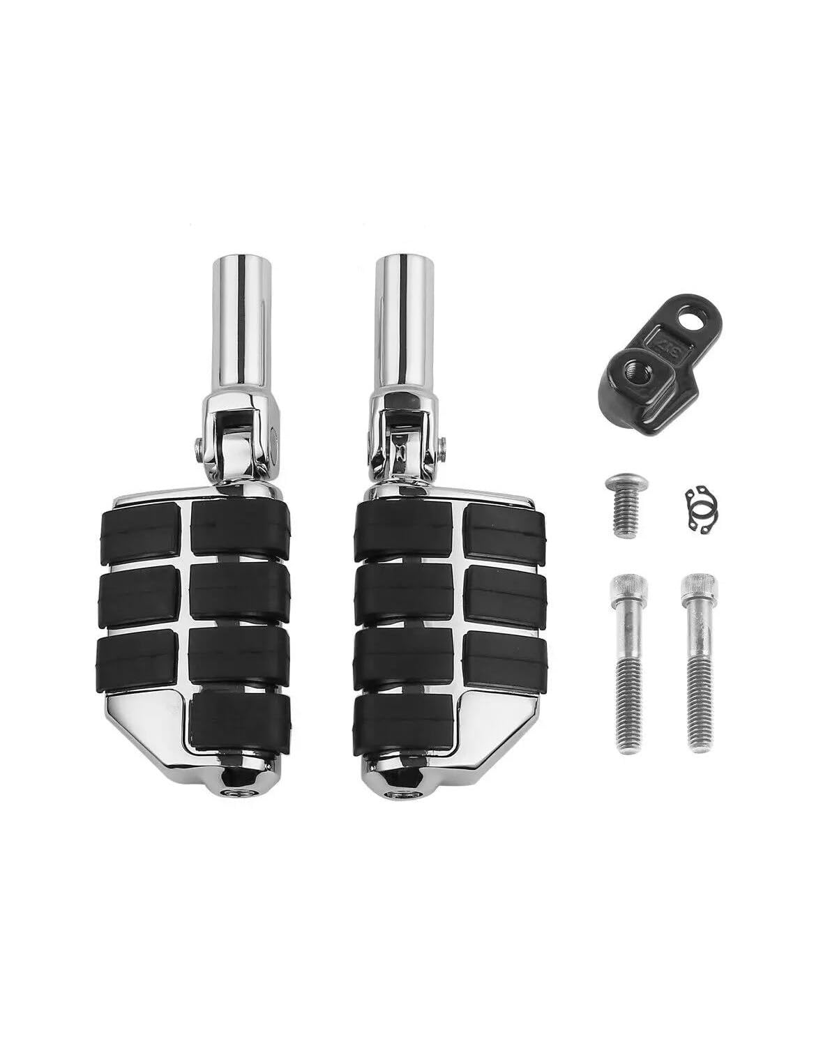 Fußrasten Pedale Auflager Für Softail Für Cross Bones FLSTSB 2008 2009 2010 2011 Slim FLS FLSS 2012-2017 16 Motorrad-Beifahrerfußstütze Mit Halterung Motorradpedal Fußraste(Chrome) von XBDYGS