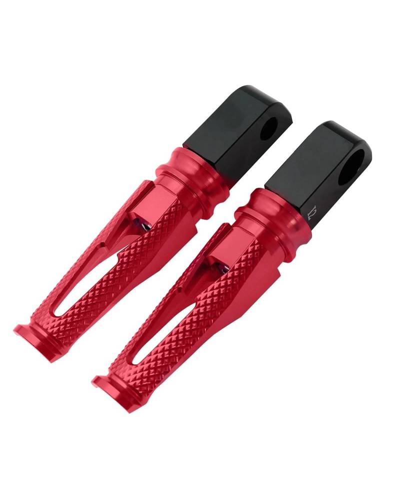 Fußrasten Pedale Auflager Hinten Fußstütze Passagier Fußstütze für Kawasaki ZXR250 ZR250 ZZR400 ZZR1100 ZR7 Motorrad Aluminium Legierung Motorradpedal Fußraste(Red) von XBDYGS