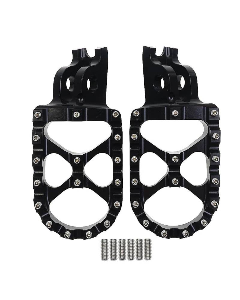 Fußrasten Pedale Auflager Motorrad CNC Pedal Fußstütze Für KX250F KX250 KX450F KX450 KX250X KLX450R KX450X 2006-2021 Motocross Motorradpedal Fußraste(Black) von XBDYGS