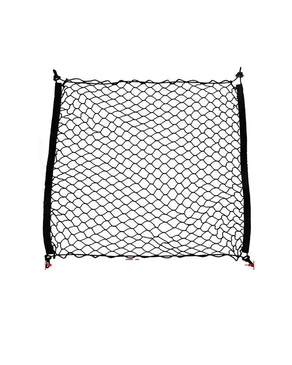 Gepäcknetz Ablagenetz 90x40 CM/60x110 cm Netzhalter Universal Kofferraum Hinten Lagerung Fracht Gepäck Nylon Elastische Mesh Mit Auto Aufbewahrungsnetz(70x70cm) von XBDYGS