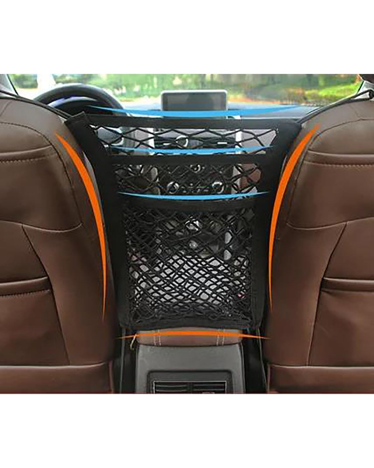 Gepäcknetz Ablagenetz Auto Innen Stamm Sitz Zurück Elastische Mesh Net Auto Styling Lagerung Tasche Tasche Käfig Grid Tasche Halter Auto Zubehör Stamm Auto Aufbewahrungsnetz(C-Three Layers) von XBDYGS