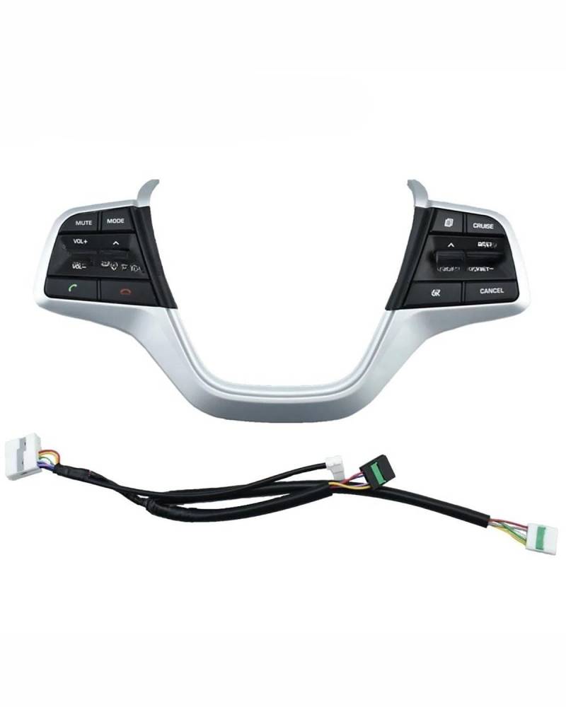 Lenkrad Schalter Taste 2 Farbe Für Hyundai Für Elantra 1,6 L 2016 2017 2018 2019 Lenkrad Tempomat Volumen Kanal Controller Tasten(Silver) von XBDYGS