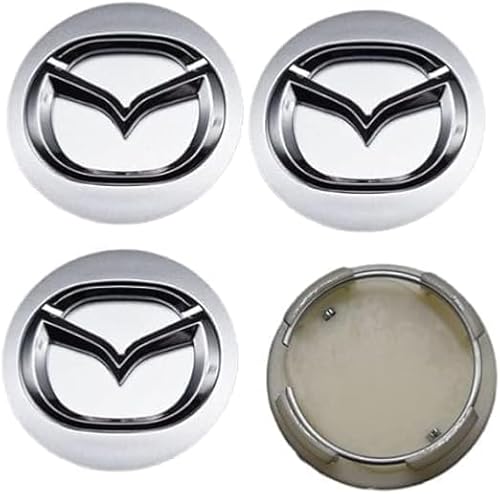 Auto Nabenkappen für Mazda CX-4 CX-5,Radnabenabdeckung,Felgenschutz Dekorative Abdeckung,Radnabenabdeckungen für Auto Auto Zubehör,Silver von XBTGHWMZ