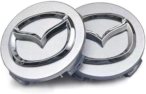 Auto Nabenkappen für Mazda MX-5 2005-2015,Radnabenabdeckung,Felgenschutz Dekorative Abdeckung,Radnabenabdeckungen für Auto Auto Zubehör,Silver von XBTGHWMZ
