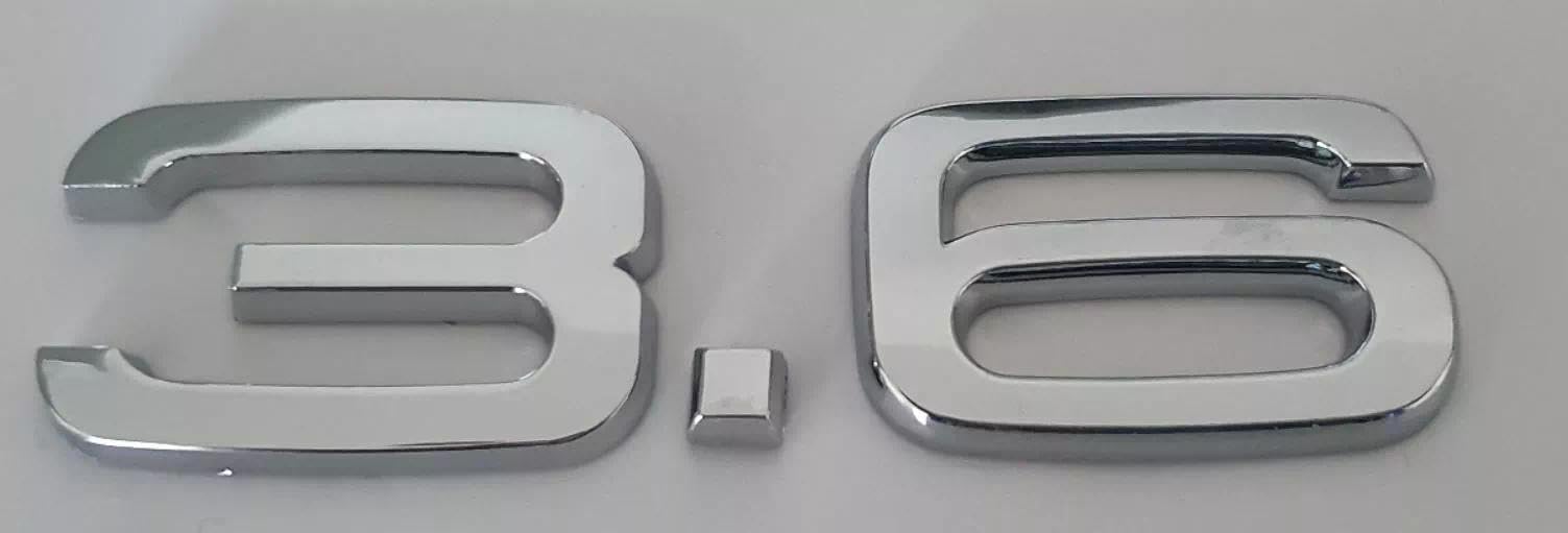 3.6 Auto Emblem ABS Gravu Logo Heck Logo Silber 3D XCBW Qualität von XCBW